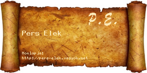 Pers Elek névjegykártya